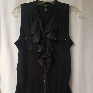 Size Medium ruffle front black dress tank